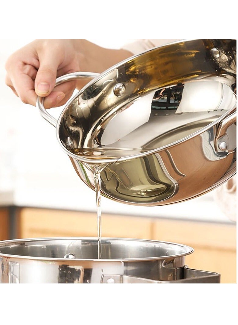 AROAQ Tempura Deep Fryer, Stainless Steel Tempura Fry Pot With A Thermometer And Oil Drip Rack Lid, Small Oil Saving Drip Drainer Pan For Household, (2.2L) - Image 4