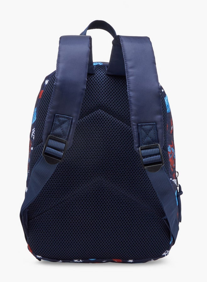 Boys Spider Man Print School Backpack with Adjustable Shoulder Straps and Zip Closure - 33x25x10 cm