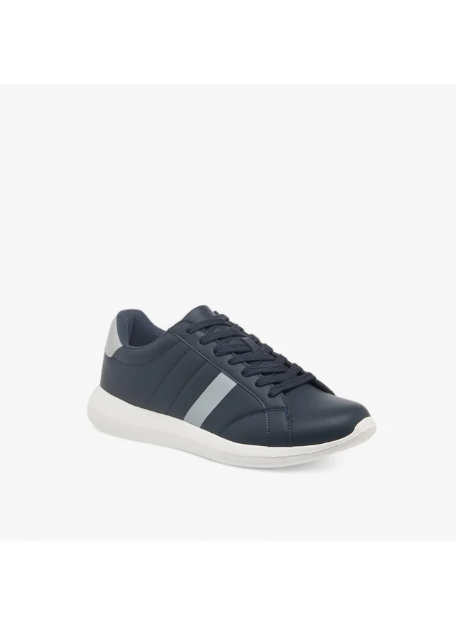 ال بي ال من شو اكسبرس Men's Stripe Detail Lace-Up Sneakers