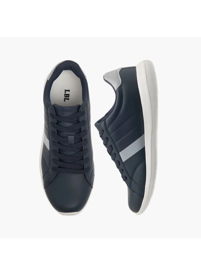 ال بي ال من شو اكسبرس Men's Stripe Detail Lace-Up Sneakers