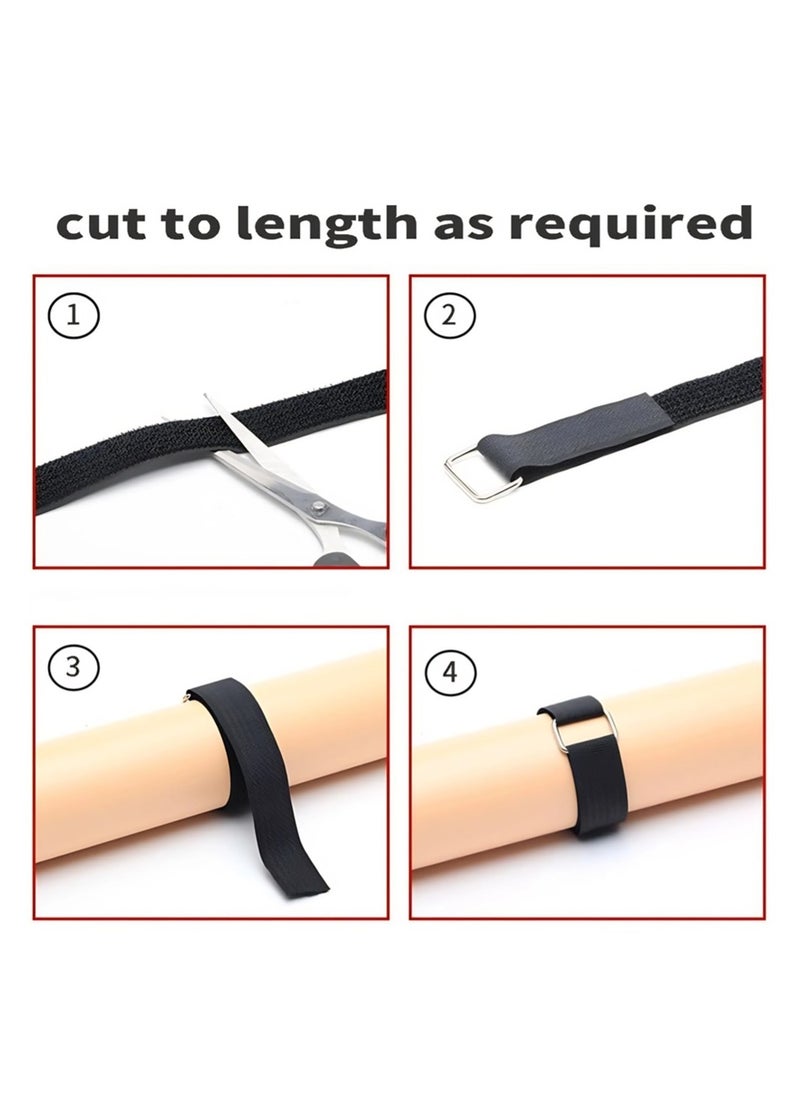 T NEWFUN 16.4Ft x 0.8In Adjustable Cable Straps with 25 Buckles, Free Cut Length, Black Reusable Fastening Cable Ties, Hook and Loop Securing Strap for Cable Tidy, Wire Management, Cord Organiser, Black  - Image 3