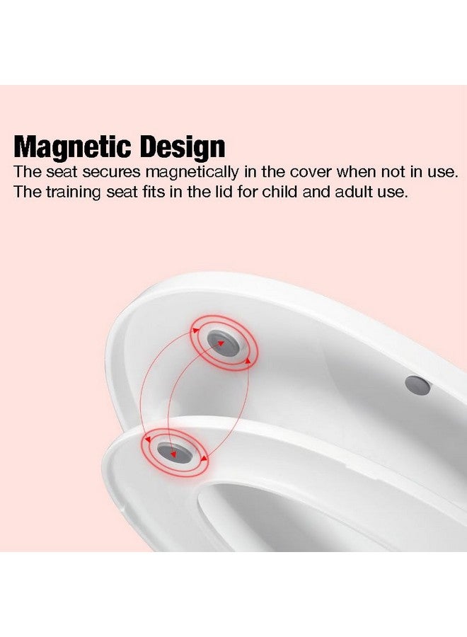 باندا إير مقعد مرحاض PandaEar مع مقعد تدريب مدمج للأطفال الصغار على استخدام المرحاض، مقعد مرحاض ممدود مع واقي من الرذاذ لتدريب الأطفال الصغار، سهل التركيب وإغلاق بطيء - Image 2