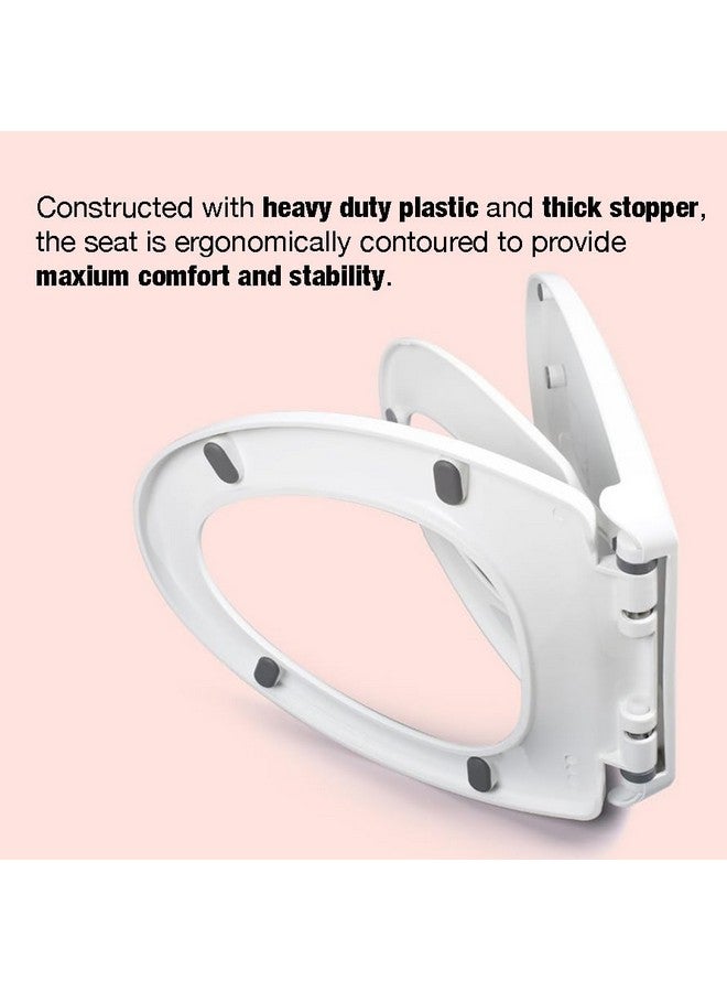 باندا إير مقعد مرحاض PandaEar مع مقعد تدريب مدمج للأطفال الصغار على استخدام المرحاض، مقعد مرحاض ممدود مع واقي من الرذاذ لتدريب الأطفال الصغار، سهل التركيب وإغلاق بطيء - Image 3