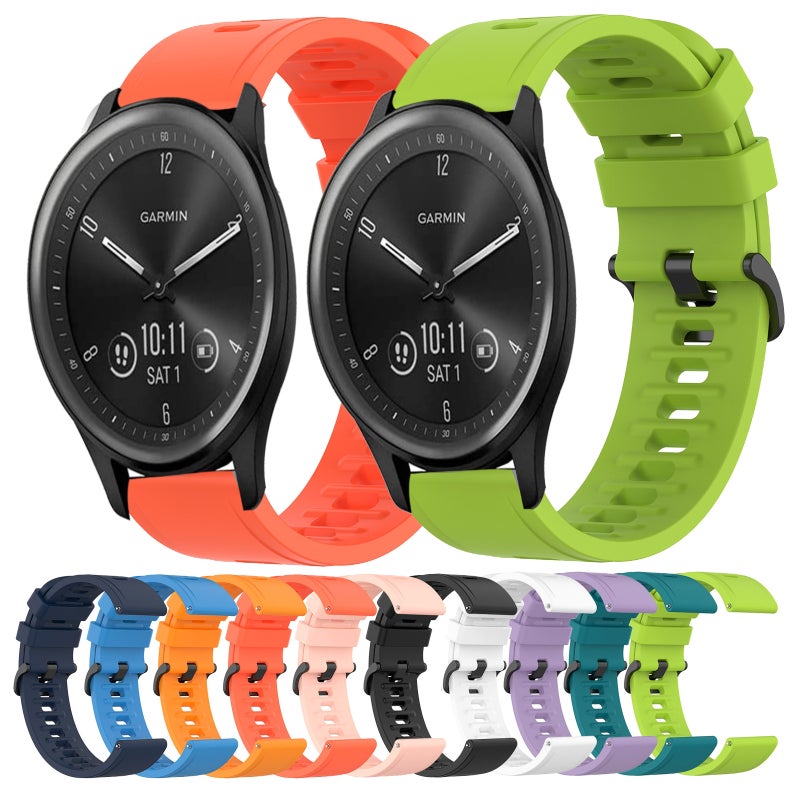 S-TOP For Garmin Vivomove Sport 20mm Solid Color Soft Silicone Watch Band(Blue) - Image 3