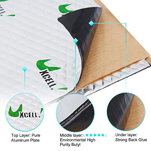 uxcell 10pcs 80mil 25sqft Car Sound Deadener Heat Insulation Mat Butyl Pad Damping Self Adhesive Deadening Material Door Roof Floor Automobile Sound Barrier - Image 3