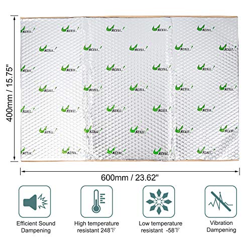 uxcell 10pcs 80mil 25sqft Car Sound Deadener Heat Insulation Mat Butyl Pad Damping Self Adhesive Deadening Material Door Roof Floor Automobile Sound Barrier - Image 2