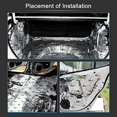 uxcell 10pcs 80mil 25sqft Car Sound Deadener Heat Insulation Mat Butyl Pad Damping Self Adhesive Deadening Material Door Roof Floor Automobile Sound Barrier - Image 4
