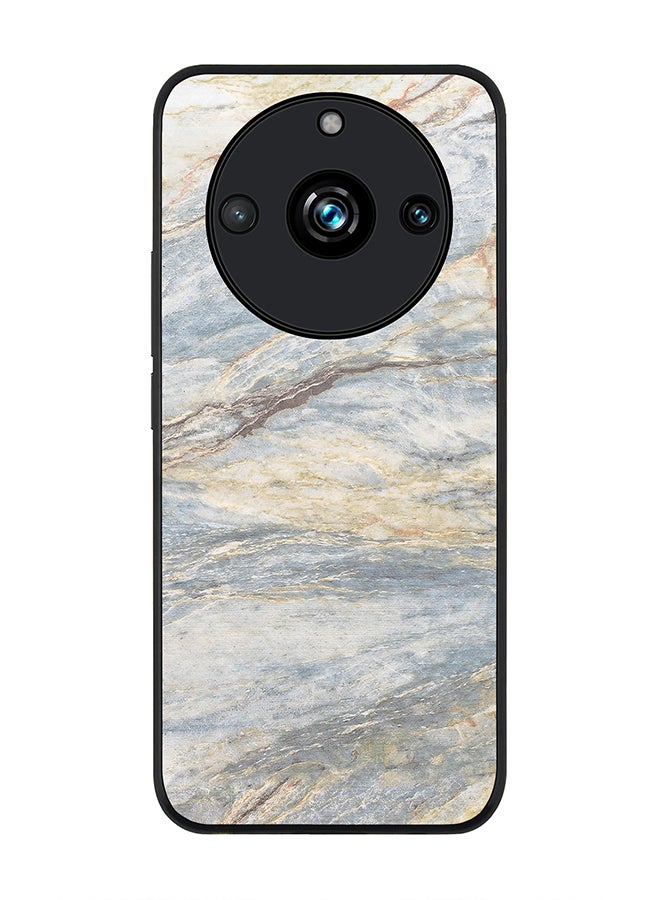 Stylizedd Rugged Black Edge case for Realme 11 Pro/Realme 11 Pro+, Custom Slim fit Flexible Anti Drop Thin Phone Case Cover - Marble Print Grey Classic - Image 1