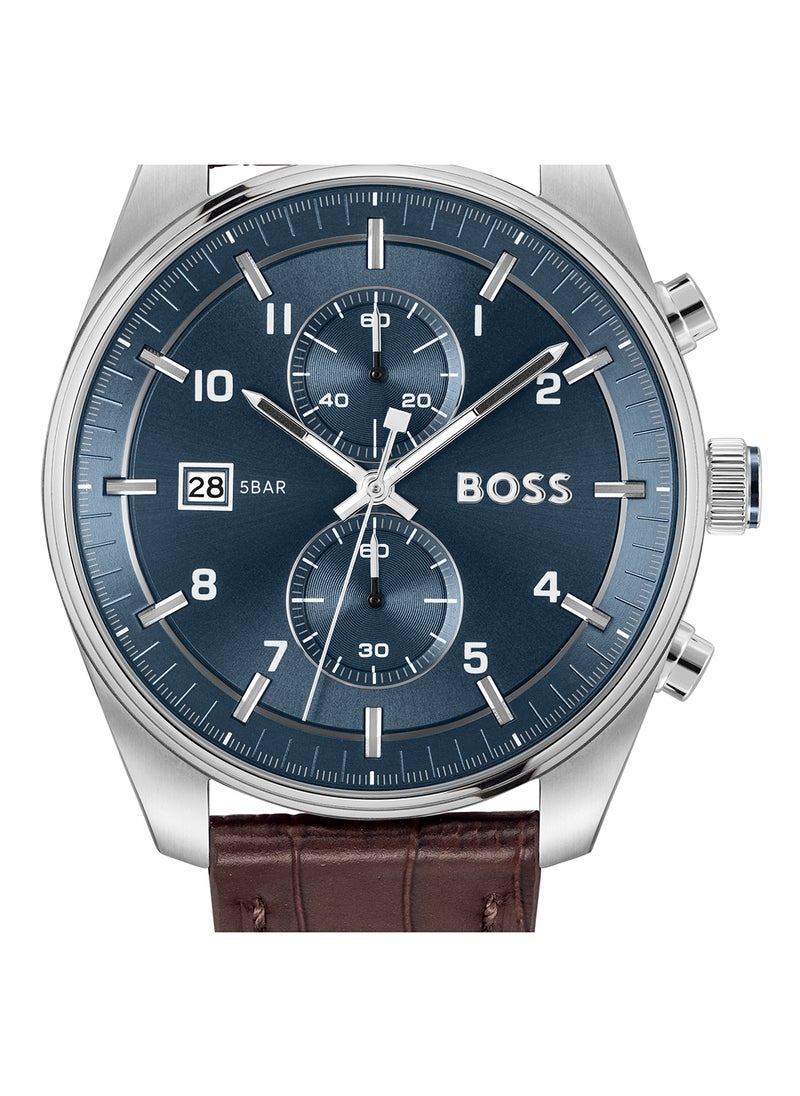 HUGO BOSS HUGO BOSS ROUND CHRONOGRAPH MEN'S BLUE CASE WATCH - 1514194  - Image 4