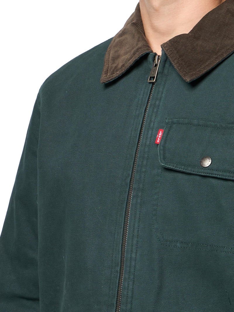 Levi's Men's Cotton Field Jacket With Corduroy Collar, Green Gables Quilt Lined, Small - Image 3