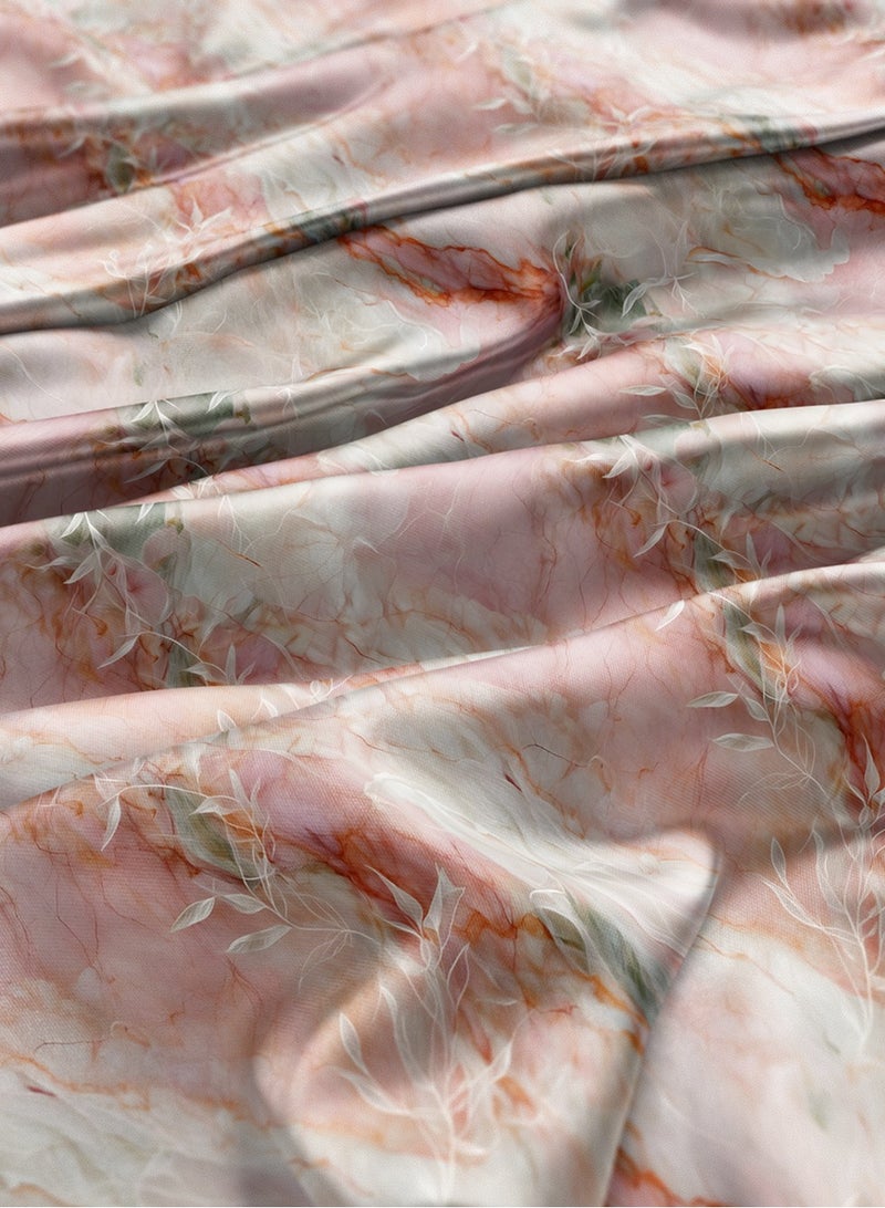 Vellato Al Lail Aramny Silk Fabric By The Yard Pink White Leaf Pattern Jalabiya Makhweer Dressmaking 58 Inches Width - Image 3