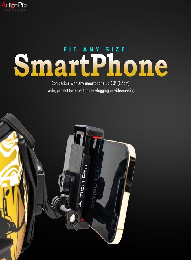Action Pro Made in India Phone Holder Chin Mount Compatible with iPhone/Samsung/Vivo/Oppo/Xiaomi/Motorola/LG/Nokia/Realme/Micromax/Lava/Karbon - Image 2