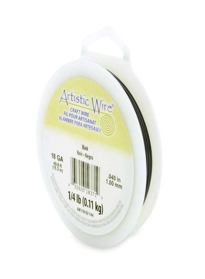 أرتيستك واير سلك فني، سلك نحاسي ملون مقاوم للتشوه، عيار 18، أسود، 52 قدمًا - Image 1