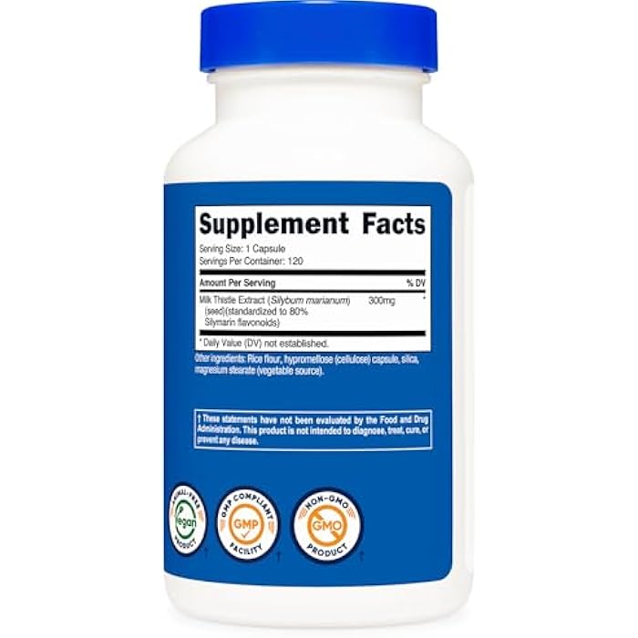 Nutricost Milk Thistle Capsules 300mg, 120 Capsules (80% Silymarin) - Gluten-Free & Non-GMO - Image 5