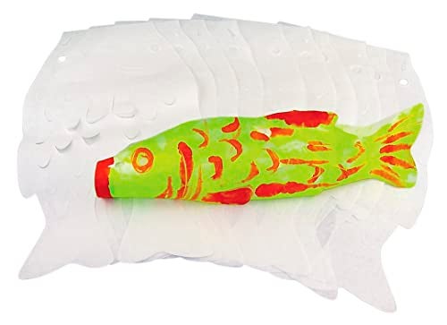 Roylco Japanese Carp Koinobori Wind Sock Craft Kit 24 Color Diffusing Paper Fish Windsocks for Kids Cultural Art Activity with Instructions Childrens Day Decoration 6 x 10 Ages 4 - Image 1