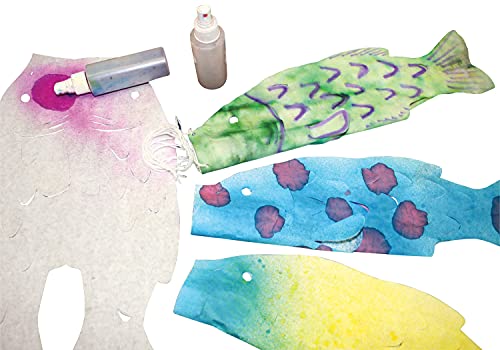 Roylco Japanese Carp Koinobori Wind Sock Craft Kit 24 Color Diffusing Paper Fish Windsocks for Kids Cultural Art Activity with Instructions Childrens Day Decoration 6 x 10 Ages 4 - Image 5