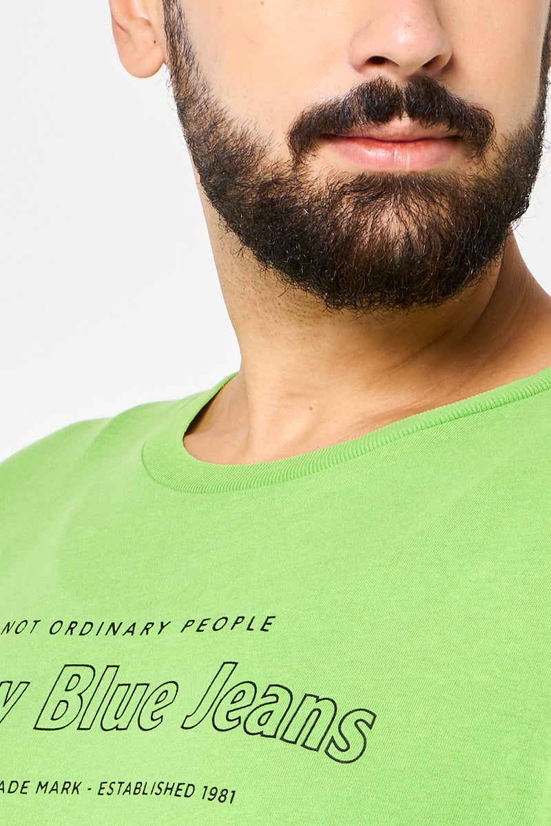 Replay Men Crew Neck Short Sleeve Graphic Print T-Shirt, Green - Image 3