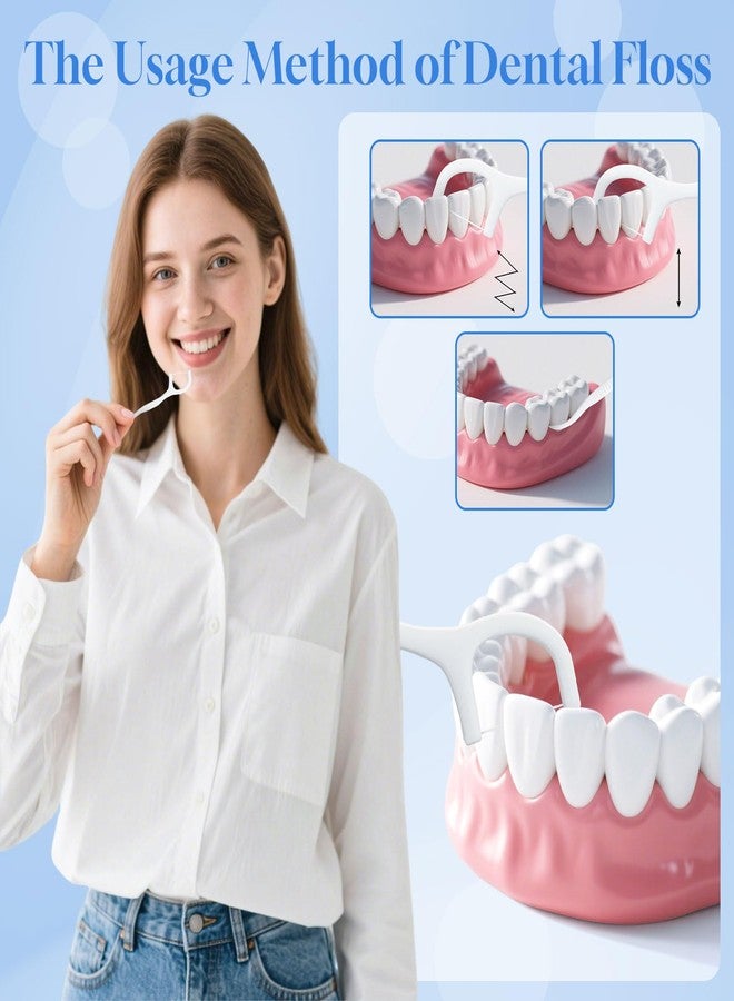 Zhjianup Individually Wrapped Dental Floss Picks Bulk Disposable Flossing Sticks Teeth Cleaning and Oral Care Travel Size Dental Tooth Floss Pack for Hotels, Weddings, Guests & Business Single Use (500 Pack - Image 4