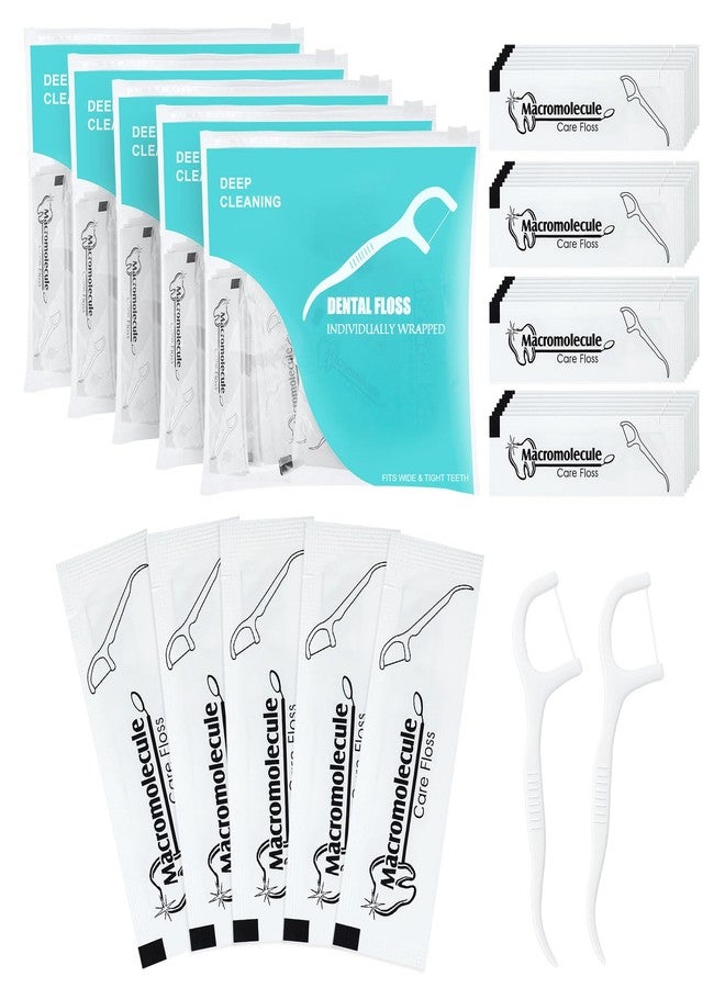 Zhjianup Individually Wrapped Dental Floss Picks Bulk Disposable Flossing Sticks Teeth Cleaning and Oral Care Travel Size Dental Tooth Floss Pack for Hotels, Weddings, Guests & Business Single Use (500 Pack - Image 1