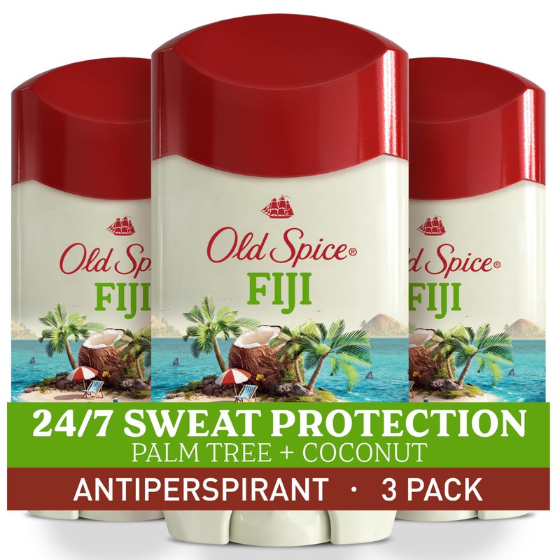 Old Spice Dry Feel Antiperspirant Deodorant for Men, 24/7 Freshness, 24/7 Sweat & Odor Protection, Gentle on Skin with Skin Conditioners, Fiji with Palm Tree + Coconut Scent, 2.6 oz (Pack of 3) - Image 1