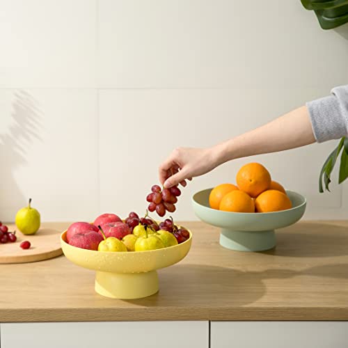 onefitow Fruit bowl Fruit Basket for Kitchen Countertop Kitchen Storage Baskets Stand Organization, Decor Centerpiece Counter or Dining Room Tables (yellow) - Image 3