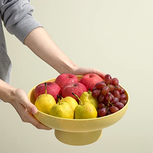 onefitow Fruit bowl Fruit Basket for Kitchen Countertop Kitchen Storage Baskets Stand Organization, Decor Centerpiece Counter or Dining Room Tables (yellow) - Image 2