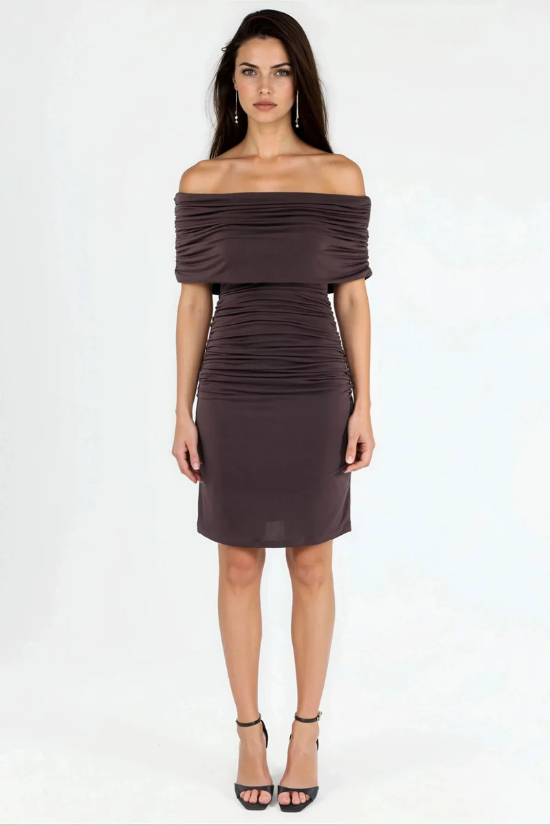 هيكاب Strapless Bodycon Sandy Mini Dress