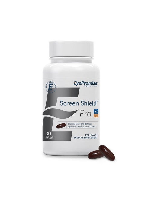 Screen Shield Pro 30 Softgel Capsules Containing Vitamins A C D3 E B6 And B12 Zinc Folic Acid Selenium Manganese Omega3 Fish Oil Bilberry Extract Zeaxanthin
