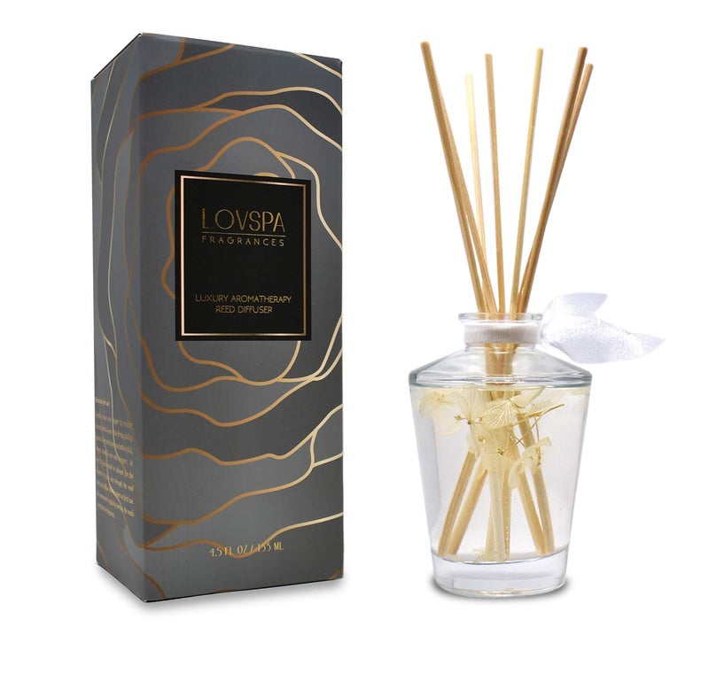 LOVSPA Reed Diffuser Set, Heavenly Southern Magnolia Scented Oil Diffuser with Sticks, Home Fragrance Accessories for Bathroom Shelf Decor, Aroma Diffusers for Home or Office Desk, USA Made - Image 1
