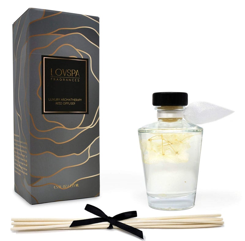 LOVSPA Reed Diffuser Set, Heavenly Southern Magnolia Scented Oil Diffuser with Sticks, Home Fragrance Accessories for Bathroom Shelf Decor, Aroma Diffusers for Home or Office Desk, USA Made - Image 2
