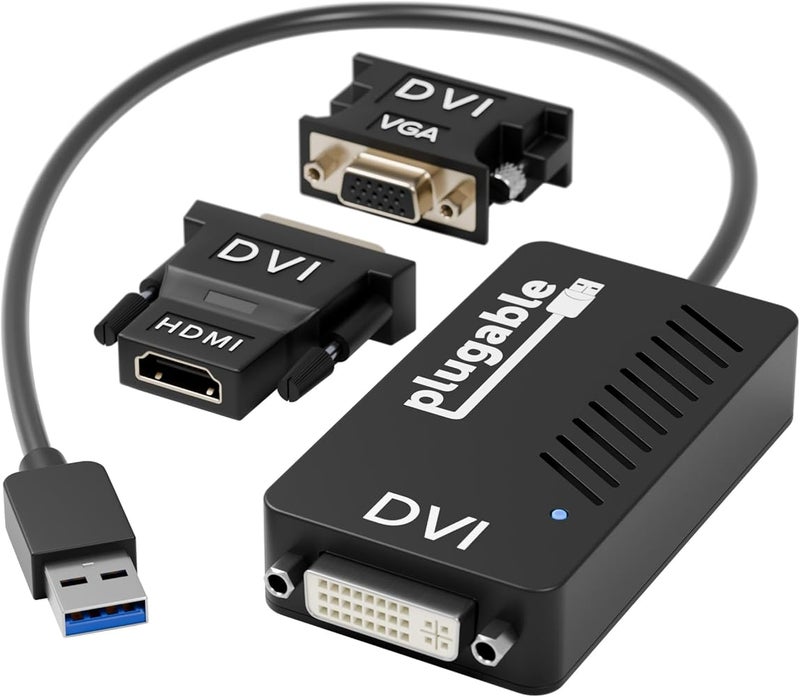 بلاج آبل محول فيديو قابل للتوصيل من USB 3.0 إلى DVI/VGA/HDMI لعدة شاشات بدقة تصل إلى 2048x1152، يدعم أنظمة التشغيل Windows 11، 10، 8.1، 7، XP، وMac 10.14+ - Image 1