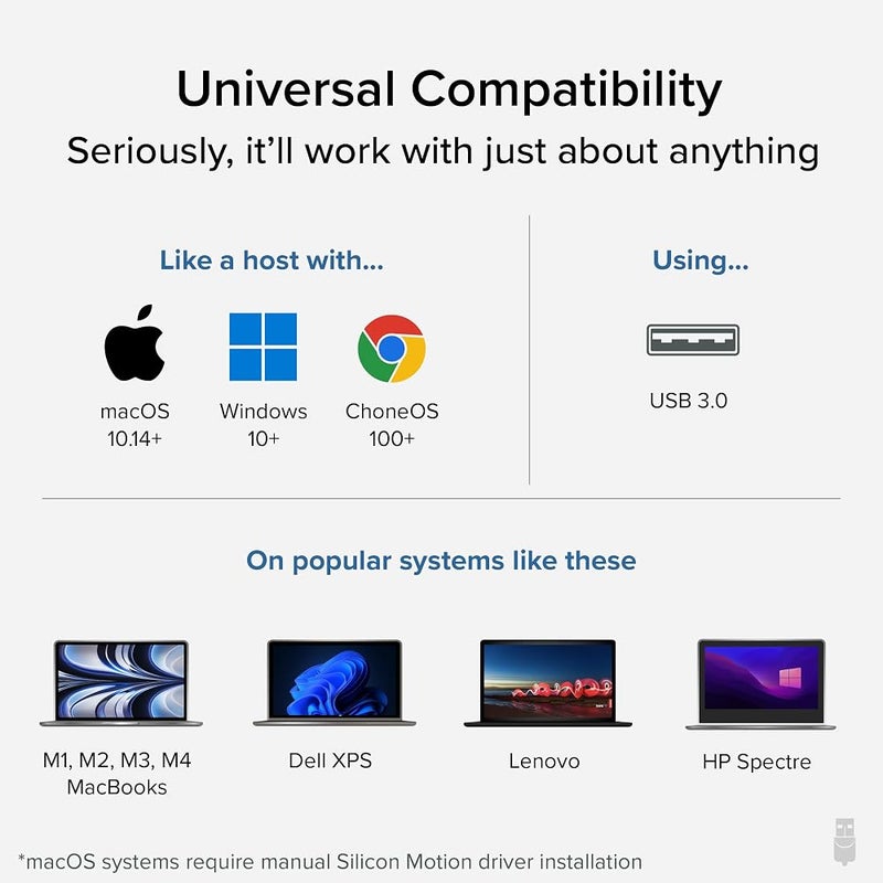 بلاج آبل محول فيديو قابل للتوصيل من USB 3.0 إلى DVI/VGA/HDMI لعدة شاشات بدقة تصل إلى 2048x1152، يدعم أنظمة التشغيل Windows 11، 10، 8.1، 7، XP، وMac 10.14+ - Image 4