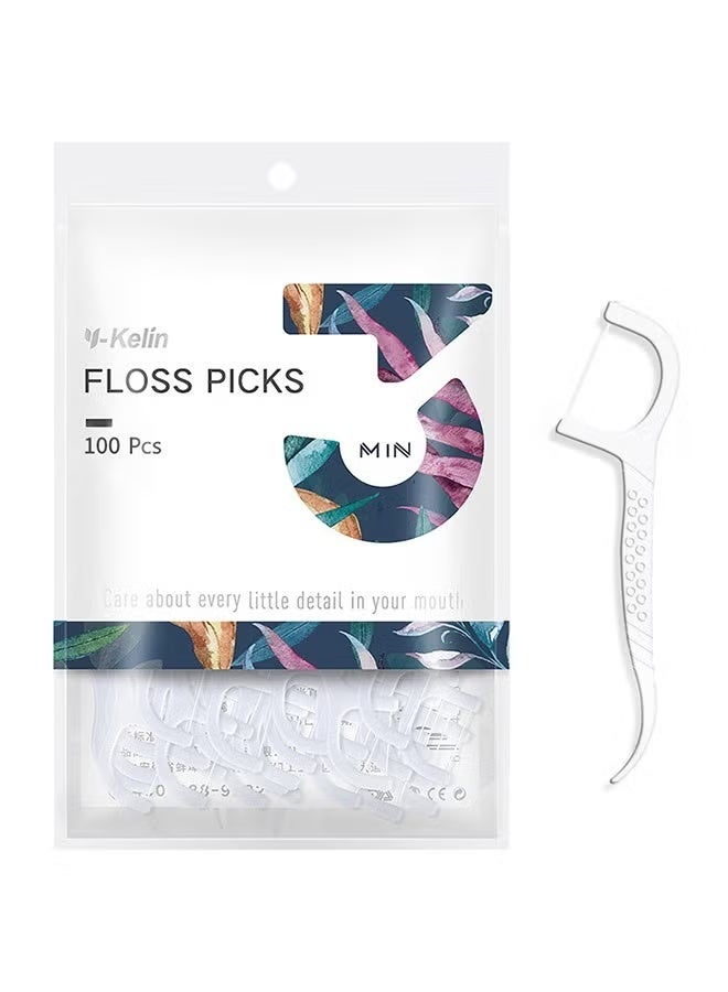 Y-Kelin Floss picks 100 pcs， dental floss toothpick,teeth stick,tooth picks,floss picks,teeth cleaning (100 picks) - Image 1