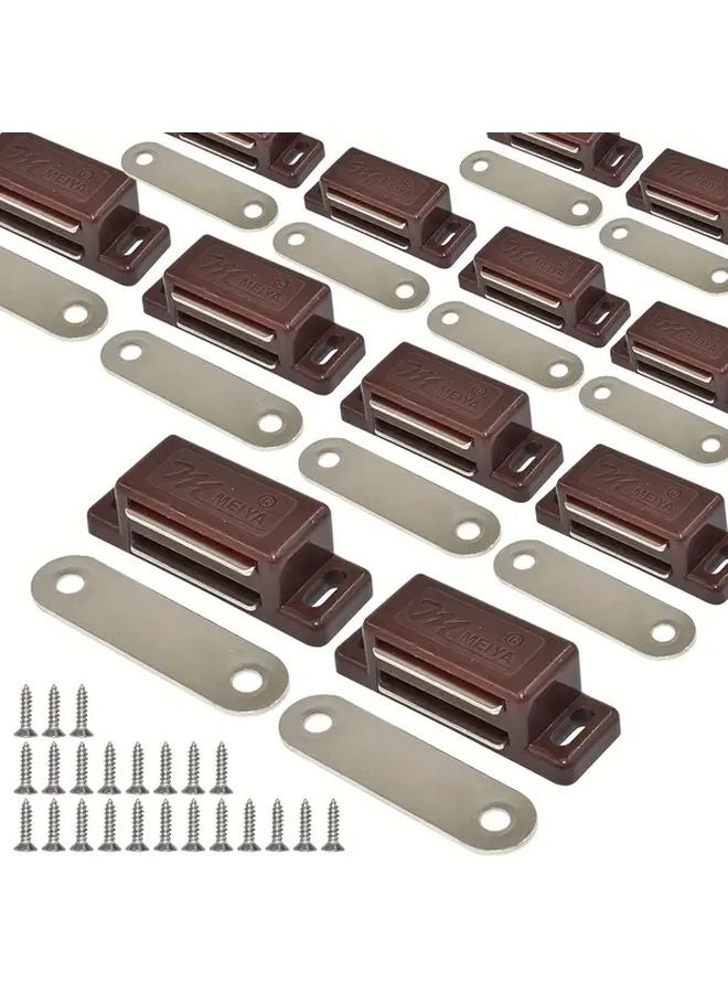 12 Pack Heavy Duty Metal Cabinet Magnets With Mounting Screws Brown Magnetic Door Catch - Image 2