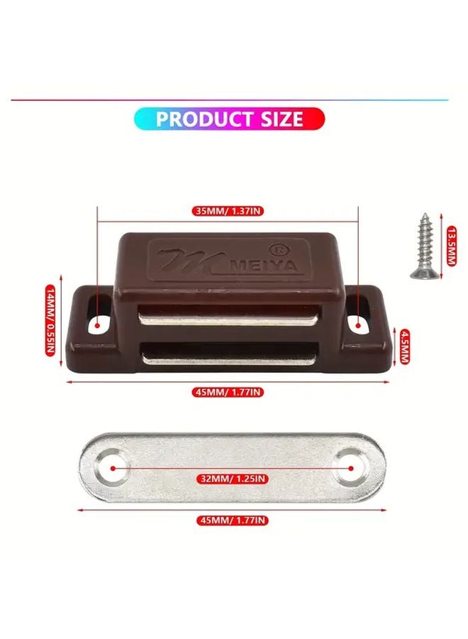 12 Pack Heavy Duty Metal Cabinet Magnets With Mounting Screws Brown Magnetic Door Catch - Image 4