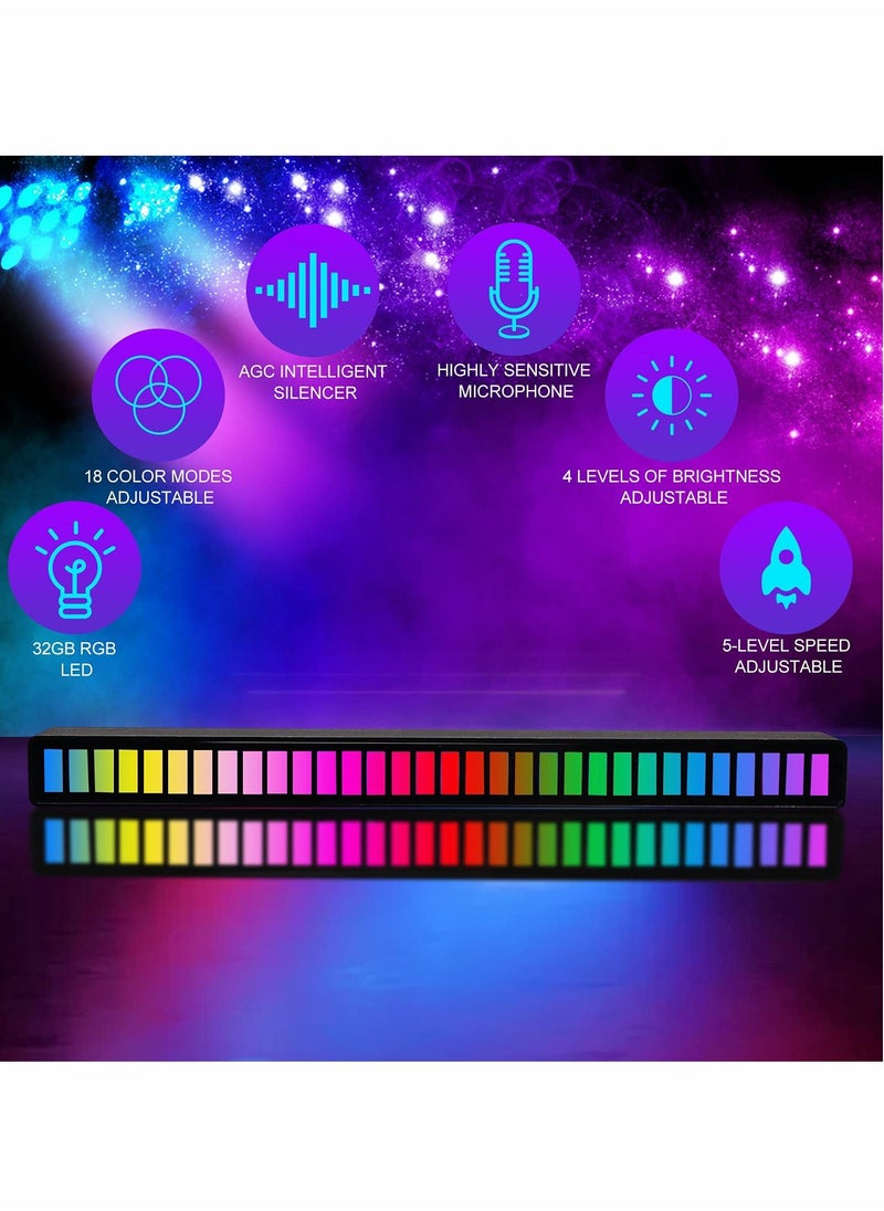 Excefore RGB Sound Control Light, 2 Pcs Rechargeable RGB Voice-Activated Pickup Rhythm Light, Creative Colorful LED Ambient Light, 32 Bit Music Pickup for Car Laptop Party Outdoor Gaming  - Image 3