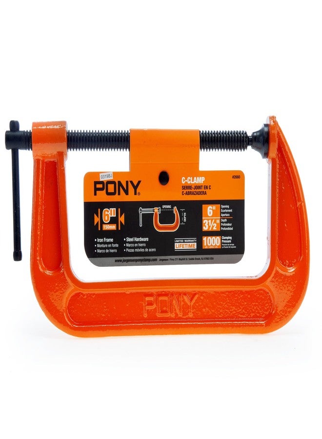 Pony Jorgensen 2660 6-Inch C-Clamp, Orange - Image 1