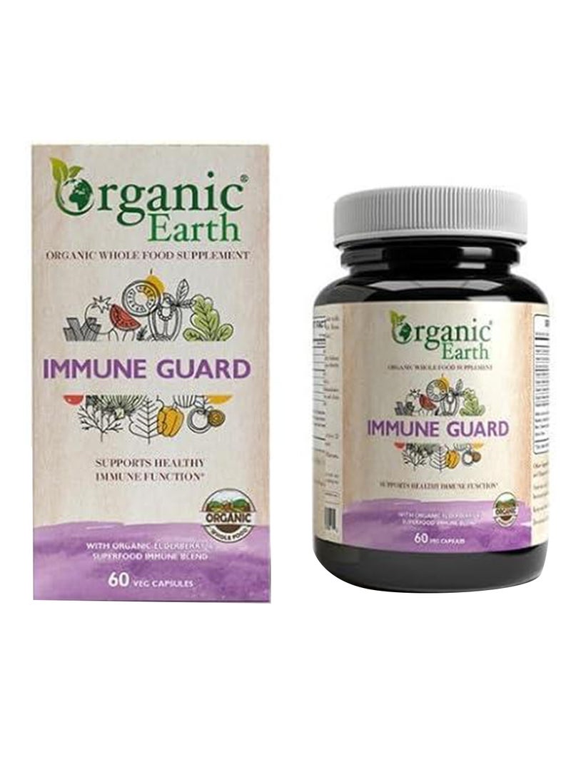 Organic Earth Immune Guard with Organic Elderberry & Superfood Immune Blend  60 Capsules  - Image 1