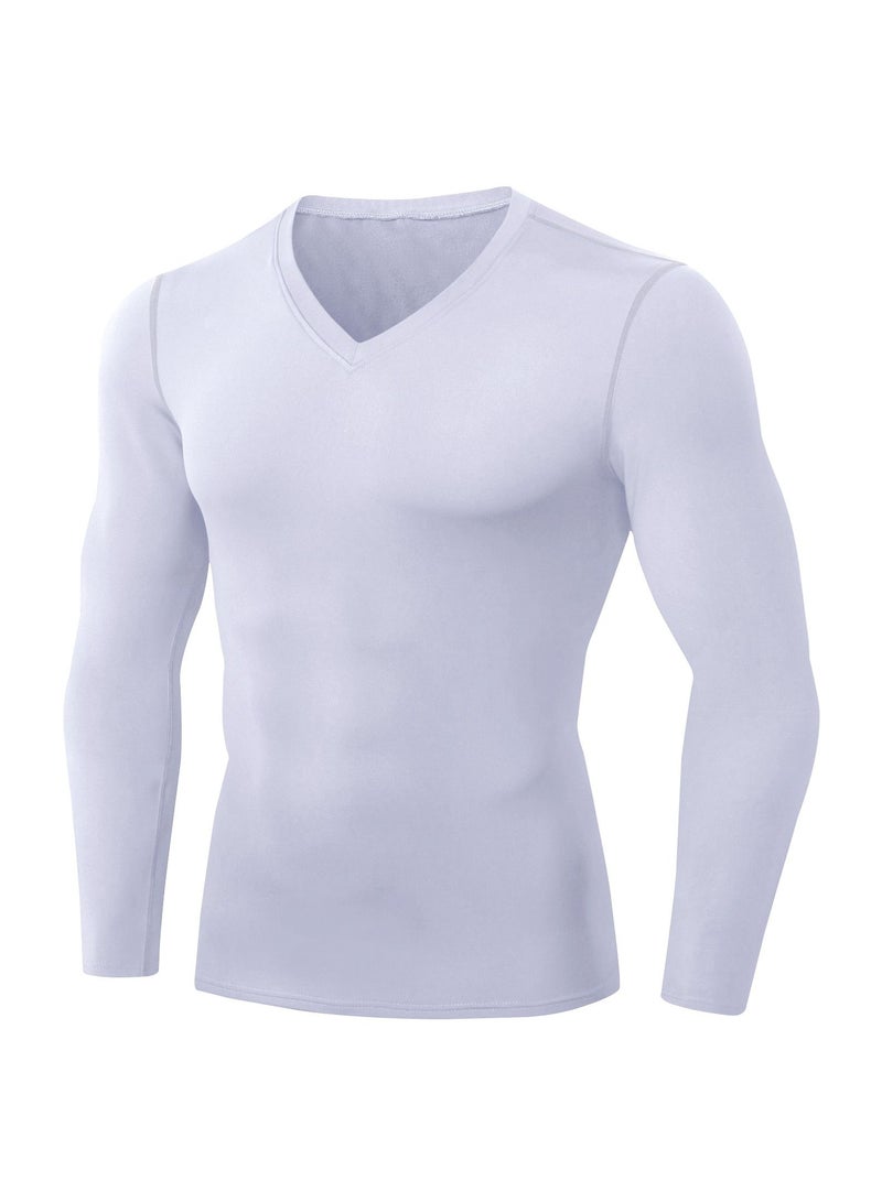 نيبمينينت Men Quick Dry Breathable Long Sleeve Shirt White - Image 1