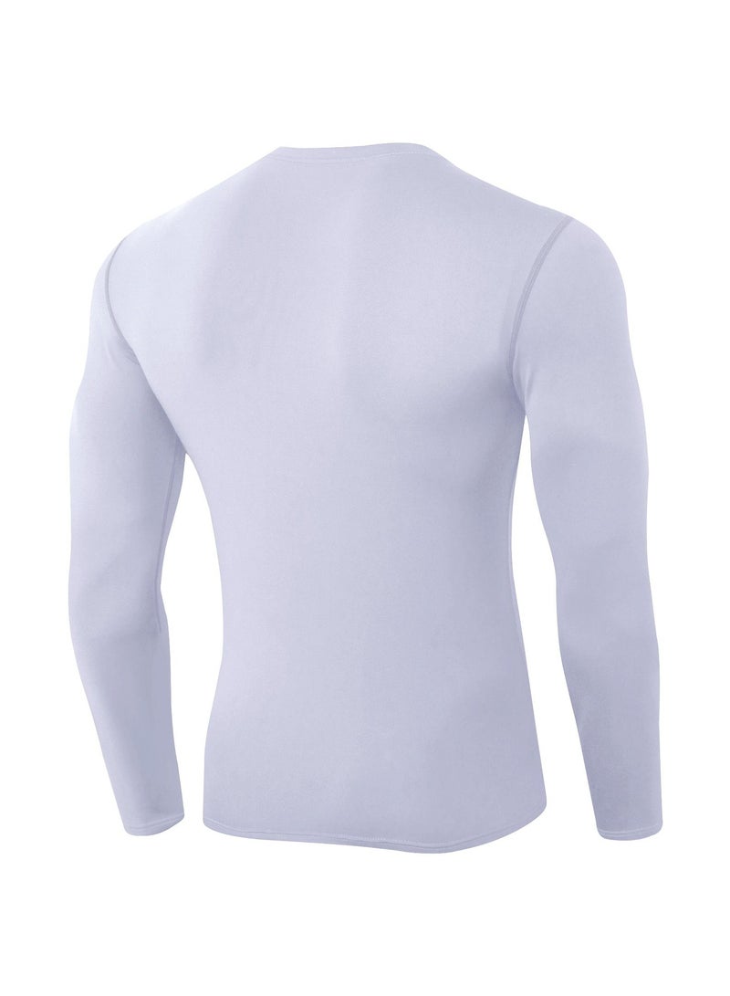 نيبمينينت Men Quick Dry Breathable Long Sleeve Shirt White - Image 2