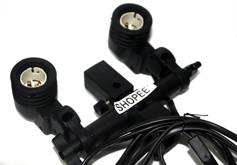 SHOPEE B22 Double Light Socket with Light Stand Swivel Mount & Umbrella Holder for Photography, Film,Video Studio - Image 3