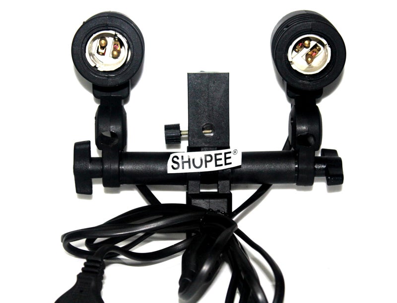 SHOPEE B22 Double Light Socket with Light Stand Swivel Mount & Umbrella Holder for Photography, Film,Video Studio - Image 5