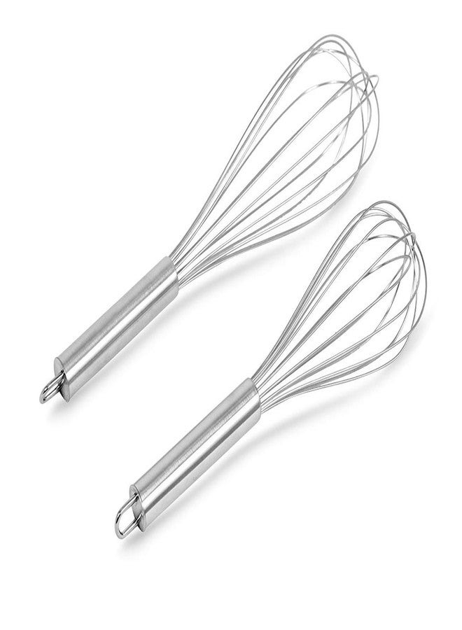 Cake Decor Stainless Steel 12 inch Hand Whisk Egg Beater Kitchen Blender Stainless Steel Ball Whisk - Image 4