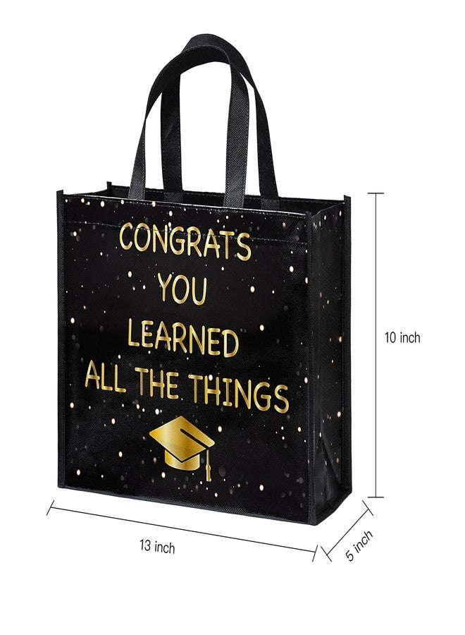 WRAPAHOLIC Large Reusable Graduation Gift Bag with Handles - 10 x 5 x 13 inch - Black & Gold Cap Congratulation Gift Bag, Perfect for Graduation Season Party Supplies - Image 5