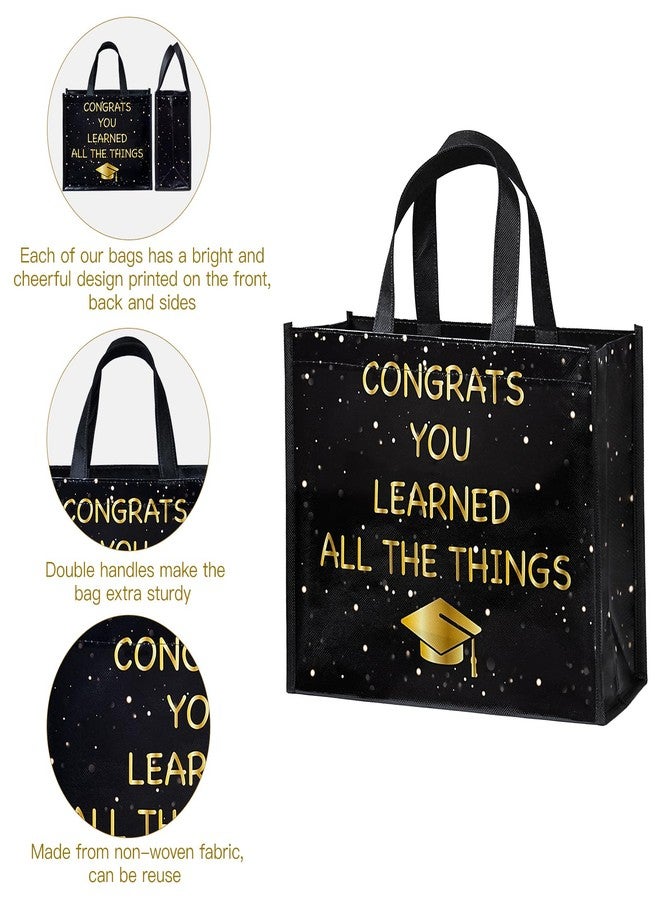 WRAPAHOLIC Large Reusable Graduation Gift Bag with Handles - 10 x 5 x 13 inch - Black & Gold Cap Congratulation Gift Bag, Perfect for Graduation Season Party Supplies - Image 4