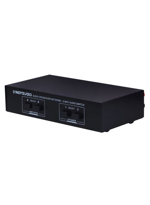 B822 Passive Speaker Switch 2 Channel Power Amplifier Audio Switch Loudspeaker,  2 Input and 2 Output(Black)