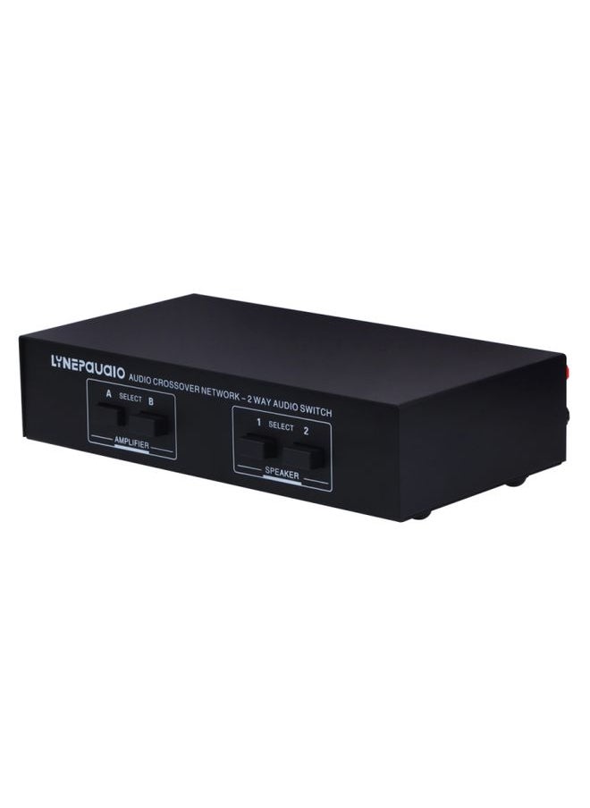 BURAQ - B822 Passive Speaker Switch 2 Channel Power Amplifier Audio Switch Loudspeaker,  2 Input and 2 Output(Black) - Image 1