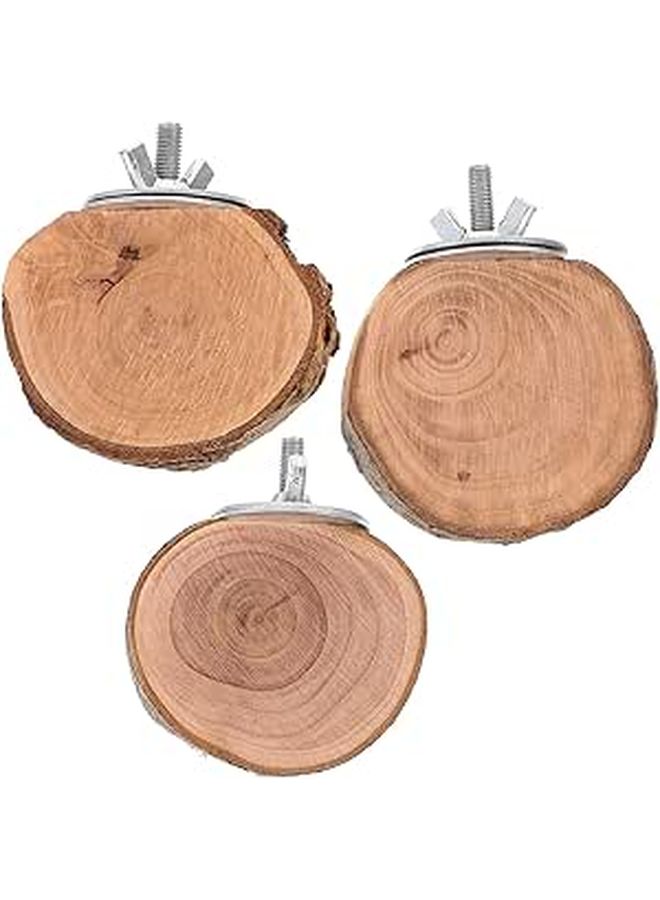 3 Pcs Small Animal Wooden Hanging Ladder Platform Set 5 6cm Diameter Climbing For Hamsters - Image 1