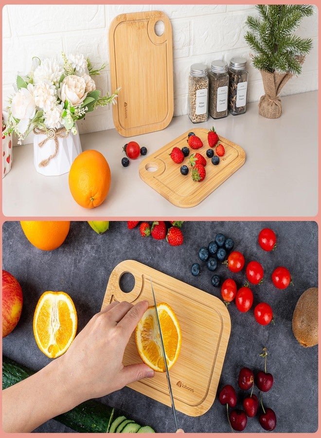 laboos Mini Bamboo Cutting Board Set of 2 - Small Wooden Chopping Boards with Juice Groove, Lightweight & Compact for Baby Food, Dorm, Travel, Camping - 8.5”x6” Easy-to-Store Kitchen Essentials - Image 5
