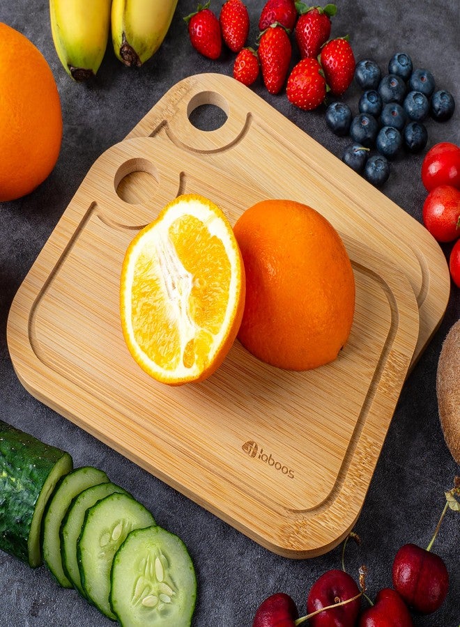 laboos Mini Bamboo Cutting Board Set of 2 - Small Wooden Chopping Boards with Juice Groove, Lightweight & Compact for Baby Food, Dorm, Travel, Camping - 8.5”x6” Easy-to-Store Kitchen Essentials - Image 2